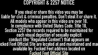 Whitney wright spreads wet pussy lips over her sexy soles.