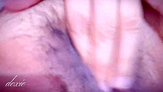 pinay fingers her juicy hairy pussy and squeezes huge natural tits close-up