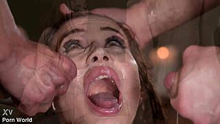 Spanked Nicole Love bound for kinky BDSM double penetration pool frenzy?