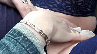 Sexy milf frina pulls over fingers hairy wet pussy to squirting orgasm roadside