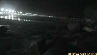 Quick beach blowjob turns into hidden anal pounding unseen