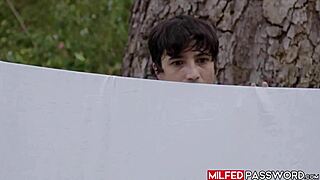 😩 ebony milf olivia jayy shakes her huge tits during workout... pervy neighbor can't resist her deepthroat tease!!