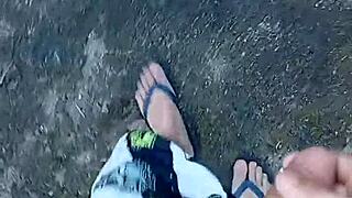 he sucked that big cock bareback on the street flashing tattoos