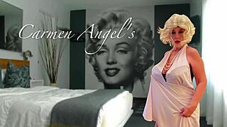 Peeking at Marilyn Monroe cosplay granny deepthroating for diamonds, huh?