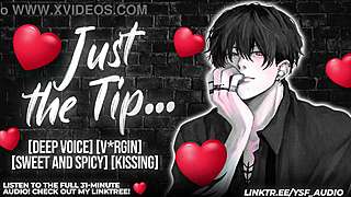 guy moans first time roleplay with your huge cock boyfriend audio