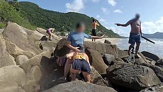 Passers-By Outraged as She Sucks Cock and Begs for Public Ass Fuck!