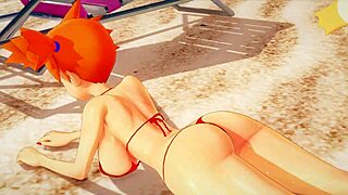 Misty takes triple bikini anal penetration on the beach!