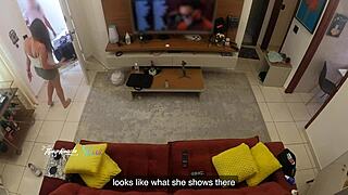 hey thay ksada's hot latina wife gets spotted by delivery boy and lets him suck her big natural tits on the sofa