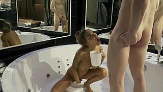 whoa monika fox soaks up that golden shower on her wet tits 😍💦