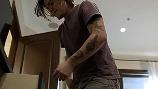 Bb w redhead stepmom rides stepson's cock with big tits bouncing before cumshot