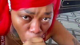 she gives dirty nasty head then takes monster cock anal bent over doggystyle