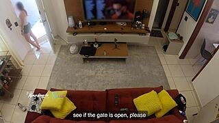 hey thay ksada's hot latina wife gets spotted by delivery boy and lets him suck her big natural tits on the sofa