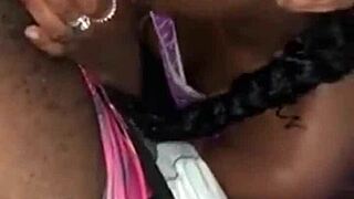 She drops to her knees for a sloppy blowjob in Kansas City