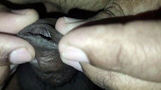 close-up monster cock foreskin peehole play slow motion intense cum explosion