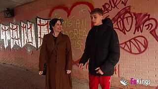 Emmita Smile's huge boobs bounce as she seduces young guy with wild milf sex