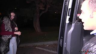 Wild Russian Skinny Deepthroats Huge Cock In Taxi Then Gets Cum On Ass Before Boot