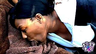 wife in bear suit swallows daddy's cock publicly in car for wild thrill