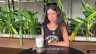 public starbucks toilet blowjob 😩 then cumwalk sipping coffee with facial dripping everywhere 👅💦