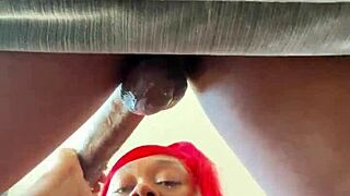 she gives dirty nasty head then takes monster cock anal bent over doggystyle