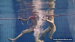 😍 Horny Czech teens rip bikinis off poolside!! 🔥💦