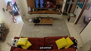 hey thay ksada's hot latina wife gets spotted by delivery boy and lets him suck her big natural tits on the sofa