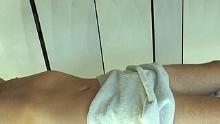 oiled thai massage babe gives huge handjob orgasm in salon