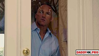 Nudist stepdaughter seduces daddy on beach with eager blowjob