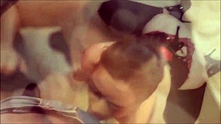 french blonde in satin lingerie sucks deepthroats dick then fucks clothed with heels on
