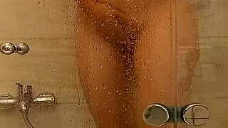 milf caresses her big tits and ass in the bath 🛁💦