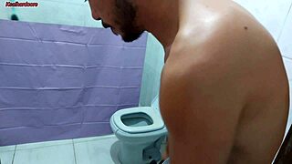 Madrasta Spies on Enteado Bathing Behind Curtain in Brazilian Milf Taboo Tease