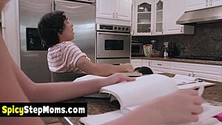 yo check out this busty italian stepmom melissa lynn going for a quickie fuck with huge natural tits bouncing