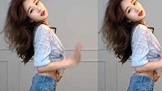 korean cutie dances sexy with big tits bouncing intriguing moves that tease
