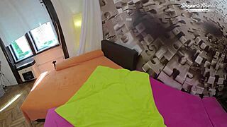 busty blonde joins couple for wild threesome interview fuckfest