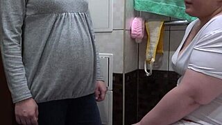 A Nurse Delivers Milky Enema To Pregnant Milf's Hairy Vagina Massage Leads To Orgasm