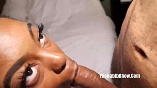 ricko's massive bbc plunges deep into her throat as she gulps every drop down in the hood.