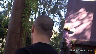 Shaggy Pussy Brunette Bound and Fucked Hard in BDSM Bondage with Deepthroat Gagging