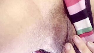 first-time hairy brunette squirts pussy cum all over cam