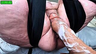 wanna see hairy bbw stretch big pussy deep with dildo squirt?