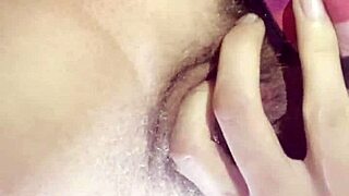 first-time hairy brunette squirts pussy cum all over cam