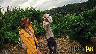 Hunt4k Stranger's Naked Boobs Spark Outdoor Passion in Forest Encounter
