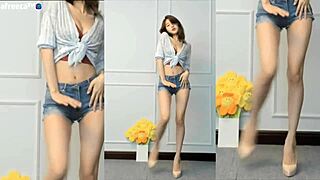 korean cutie dances sexy with big tits bouncing intriguing moves that tease