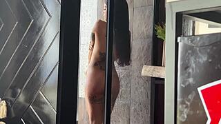 i fuck big ass annacherry's wet pussy in outdoor shower