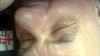 old man dives into mature pussy for some intense cunnilingus from upper view