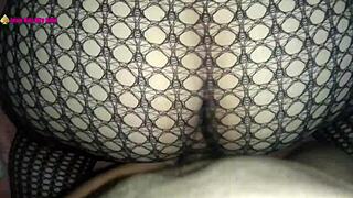 That latina milf bbw wife in fishnets bends over doggystyle takin big balls from mexican prostitute style poundin