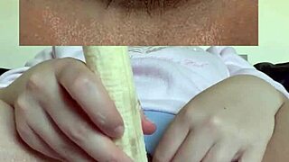 Bbw step sister masturbates solo with banana oil cream kinky arab fetish