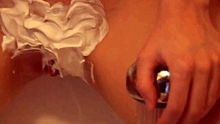 Redhead Babe Rips Panties Shaves Puffy Cameltoe Pussy Closeup In Shower