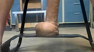Big Hankeys dildo stretches ass on bouncy sex chair