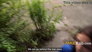 Public pickup guy offers cash to cute european jogger for outdoor flashing fuck interview