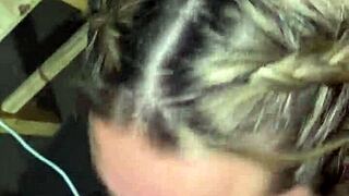 rich blonde sluts out giving deepthroat to black cock