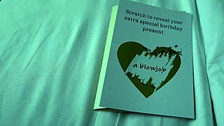 stepsister surprises stepbrother with sloppy birthday blowjob